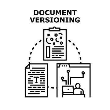 Document versioning and updating files concept Stock Illustration