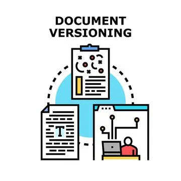 Document versioning and updating files concept Stock Illustration