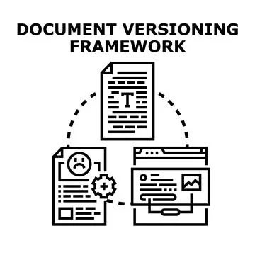 Document versioning framework with change management system Stock Illustration