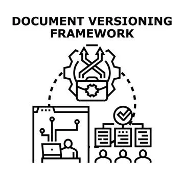 Document versioning framework managing collaborative creation process Stock Illustration
