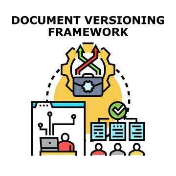 Document versioning framework managing collaborative creation process Stock Illustration