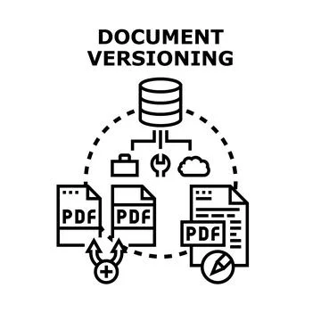 Document versioning system controlling digital file records Stock Illustration