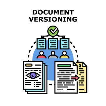 Document versioning system managing digital content flow Stock Illustration