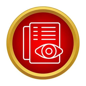 Document viewing icon showing information privacy Stock Illustration