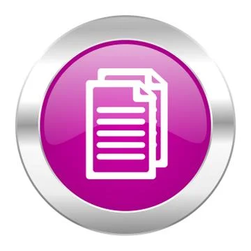 Document violet circle chrome web icon isolated. Stock Illustration