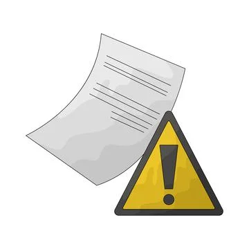 Document warning illustration Illustrazione stock