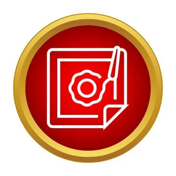 Document with wax seal and quill pen icon Illustrazione stock