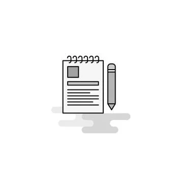 Document  Web Icon. Flat Line Filled Gray Icon Vector Stock Illustration