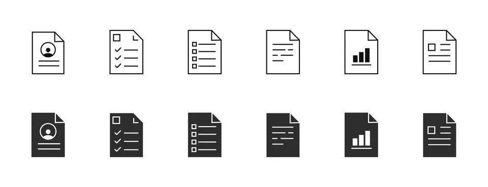 Document web icons in line style. Clipboard, certificate, accept, approved,.. Stockillustratie