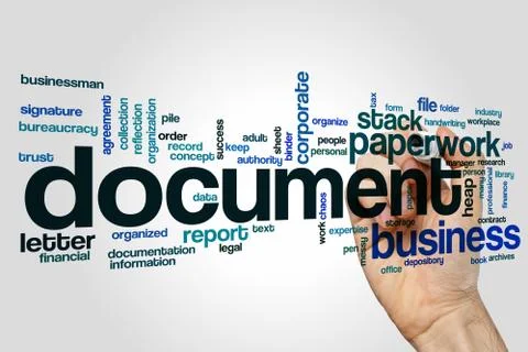 Document word cloud concept Stock Illustration