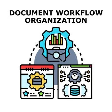 Document workflow organization process management system Stock Illustration