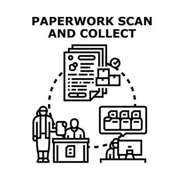 Document workflow process organizing files and information イラスト素材