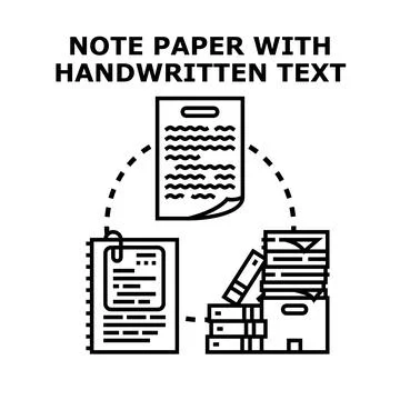 Document workflow process organizing handwritten note paper Stock Illustration