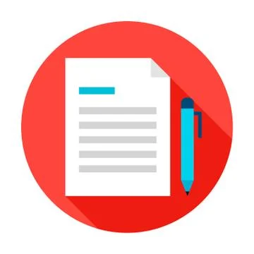 Document Write Circle Icon Stock Illustration