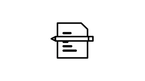 Document Writing Edit Icon Stock Footage 340307146