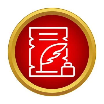 Document writing with quill and ink icon Stock Illustration