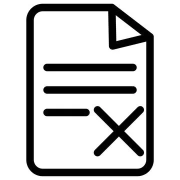 Document with written text and cancel icon symbol - Document with no approval Stock-Illustration