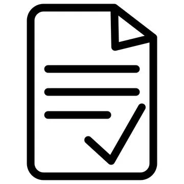 Document with written text and confirmation icon symbol - Document with app.. 스톡 일러스트