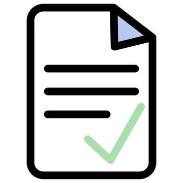 Document with written text and confirmation icon symbol - Document with approval イラスト素材