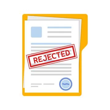 Document with wrong checklist icon in flat style. Completed file vector ill.. 库存插图