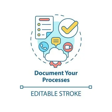 Document your processes concept icon Stock Illustration