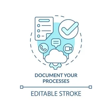 Document your processes turquoise concept icon Stockillustratie