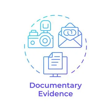 Documentary evidence blue gradient concept icon Stock Illustration