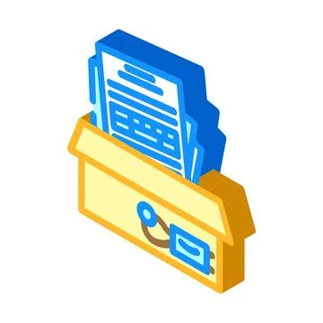 Documentary evidence crime isometric icon vector illustration イラスト素材