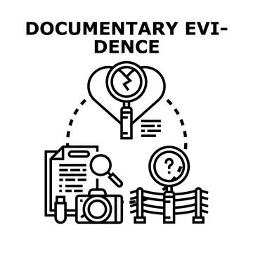 Documentary evidence investigating complex cases and relationships Stock Illustration
