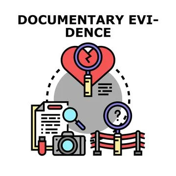 Documentary evidence investigating complex cases and relationships Stock Illustration