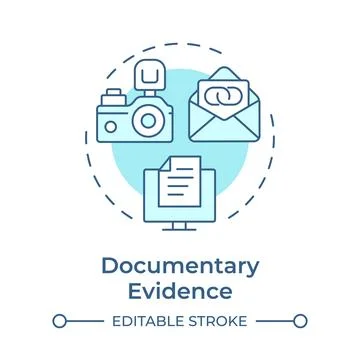 Documentary evidence soft blue concept icon Stock Illustration