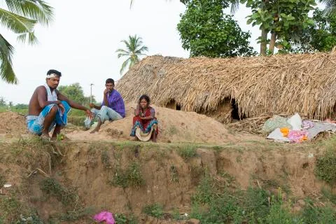 Documentary  hand made bricks in India Stock Photos