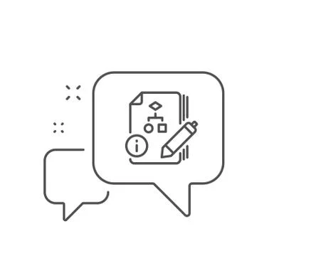 Documentation with algorithm line icon. Technical instruction sign. Vector Stock Illustration