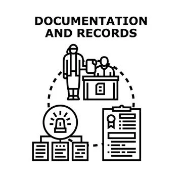 Documentation and records management system concept vector イラスト素材