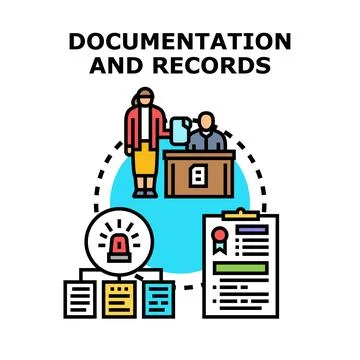 Documentation and records management system concept vector Stock Illustration