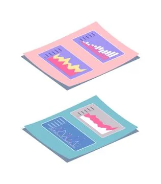 Documentation and Reports with Graphics Table Stock Illustration