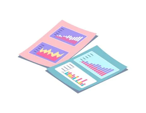 Documentation and Reports with Graphics Table Stock Illustration