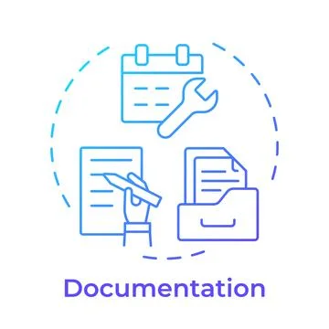 Documentation blue gradient concept icon Illustrazione stock
