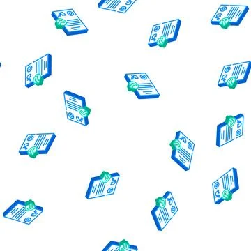 Documentation compliance isometric icon seamless pattern Illustrazione stock