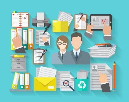 Documentation Concept Flat Stock Illustration