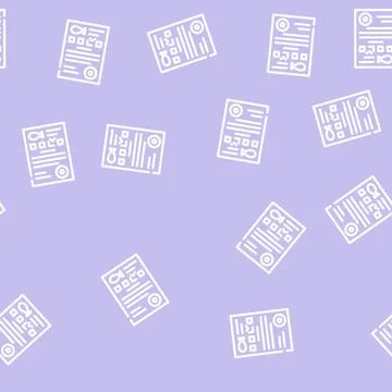 Documentation fish line vector seamless pattern Illustrazione stock