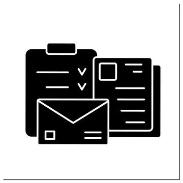 Documentation glyph icon Stock Illustration