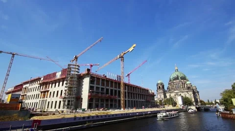 Documentation of a large construction site berlin castle Stock Footage 41668955