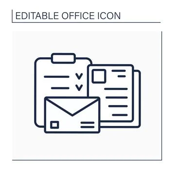 Documentation line icon Stock Illustration
