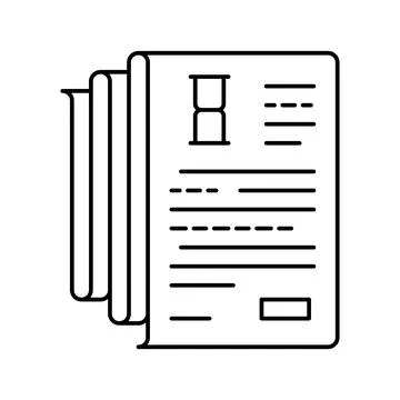 Documentation lists heap line icon vector illustration Stock Illustration