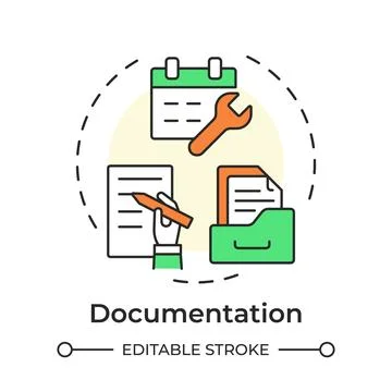 Documentation multi color concept icon Illustrazione stock