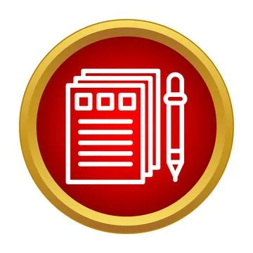 Documentation papers with pen line icon concept Stock Illustration