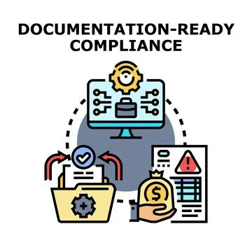 Documentation ready compliance concept and process イラスト素材
