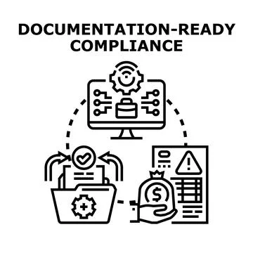 Documentation ready compliance concept and process Stock Illustration