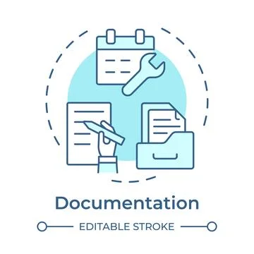 Documentation soft blue concept icon Illustrazione stock